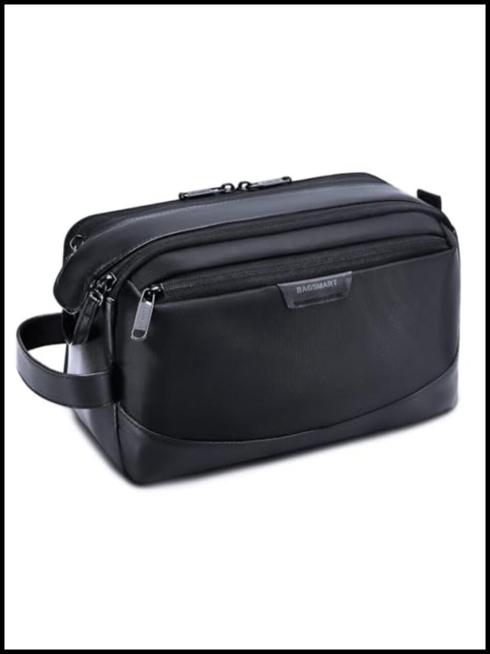 Water-Resistant PU Leather Toiletry Bag Large Travel Organizer Dopp Kit Shaving